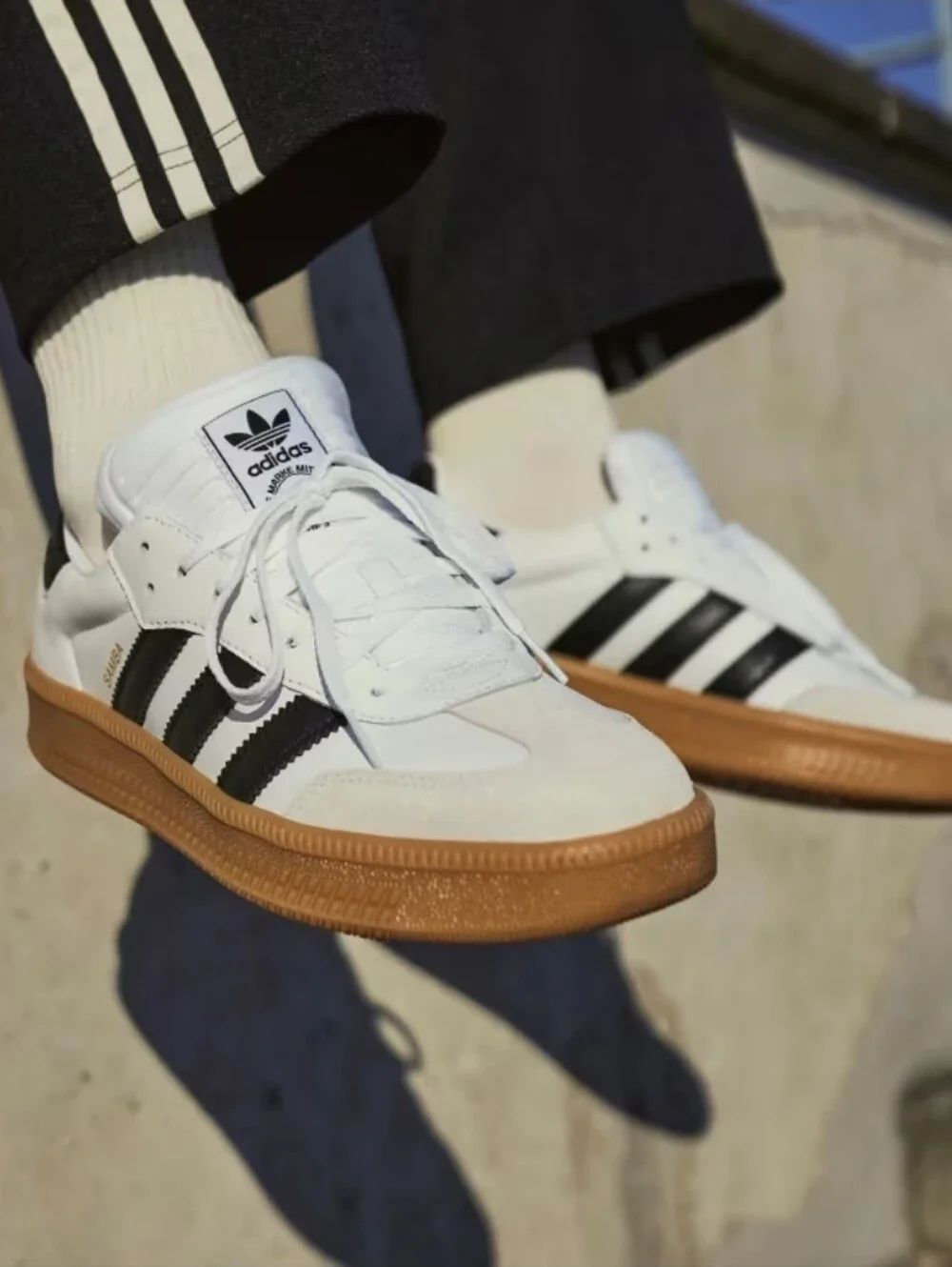 Adidas Samba XLG White Black Gum Sole Sneakers